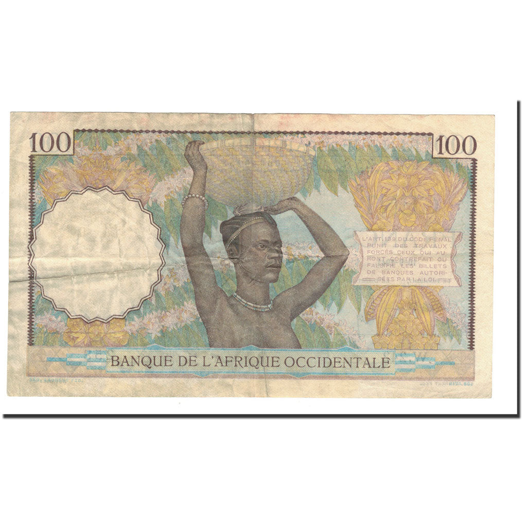 Banknote, French West Africa, 100 Francs, 1941, 1941-09-10, KM:23, VF(30-35)