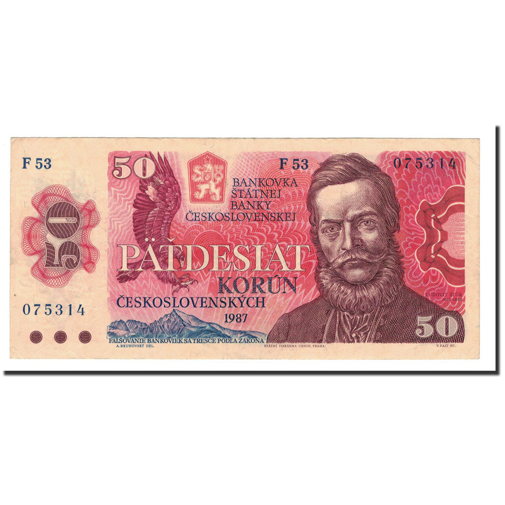 Billet, Tchécoslovaquie, 50 Korun, 1987, KM:96a, TTB