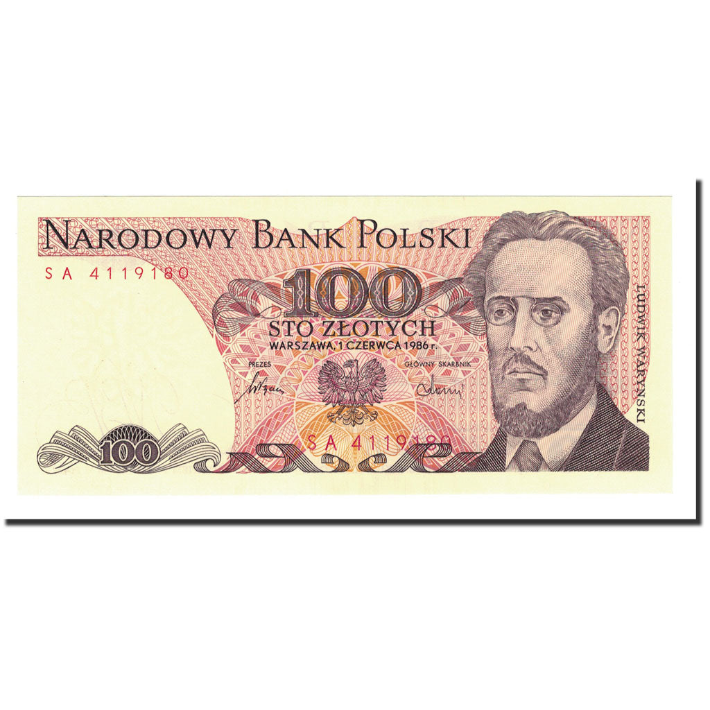Banknote, Poland, 100 Zlotych, 1975-1988, 1986, KM:143e, UNC(65-70)