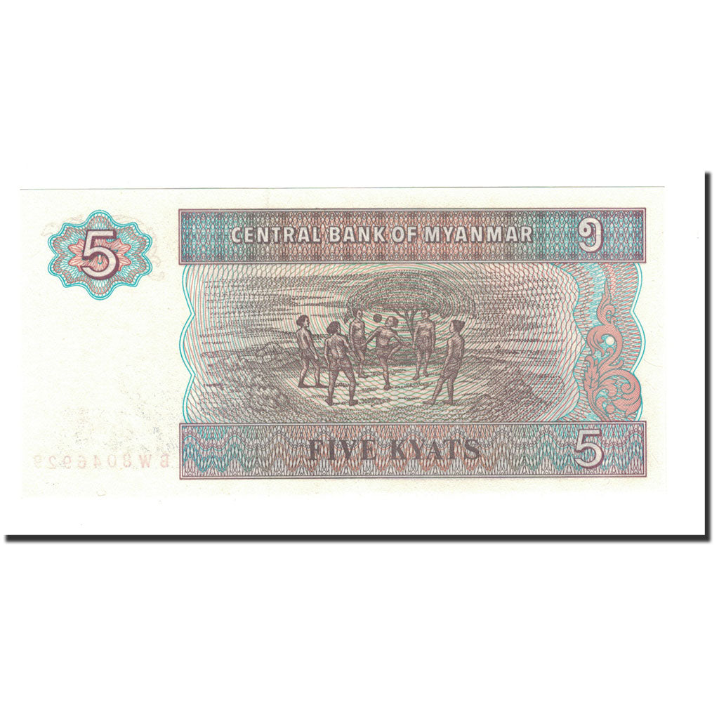 Biljet, Myanmar, 5 Kyats, 1996, Undated, KM:70a, NIEUW