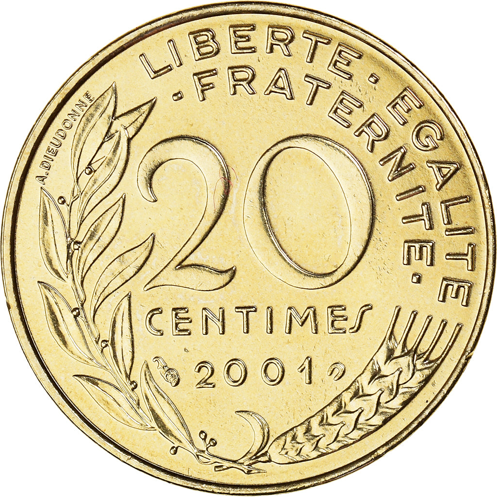 Coin, France, Marianne, 20 Centimes, 2001, Paris, BU, MS(65-70)