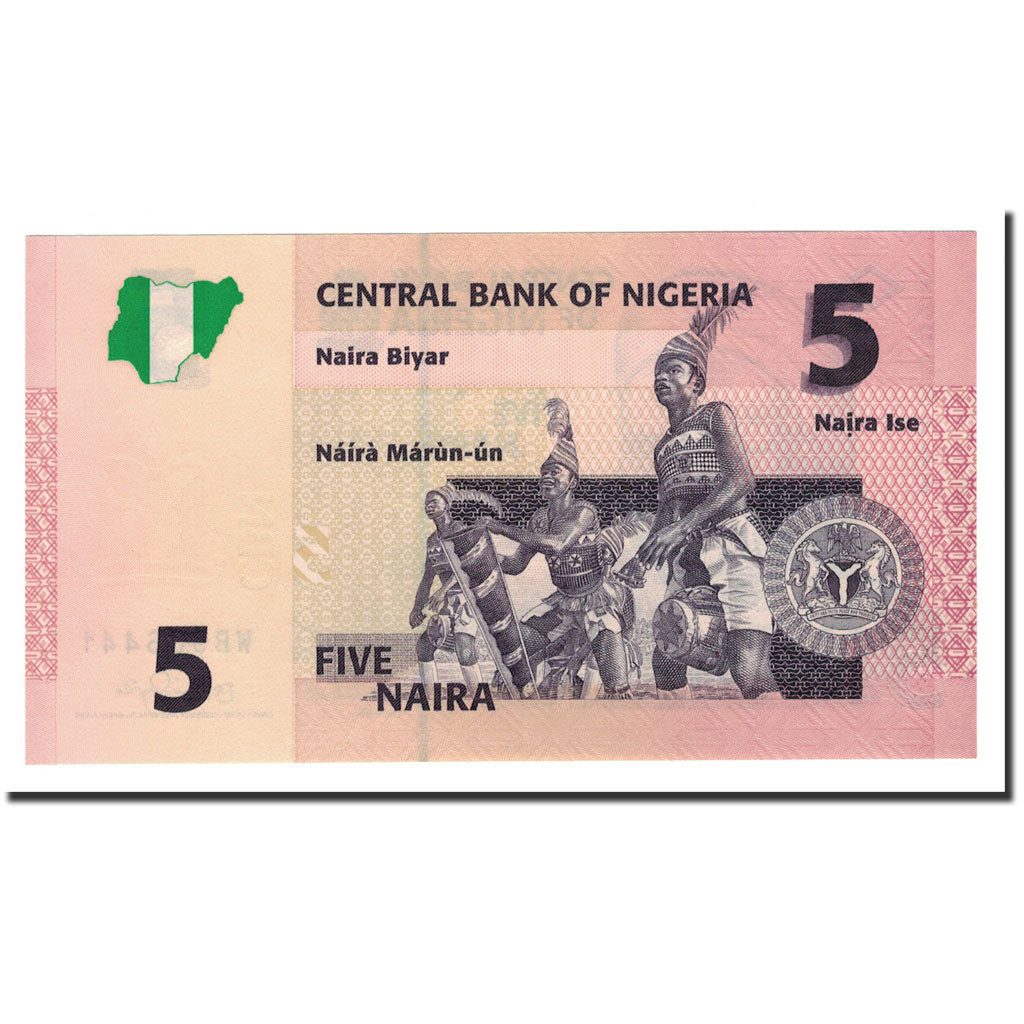 Banknote, Nigeria, 5 Naira, 2006-2008, 2006, KM:32a, UNC(65-70)