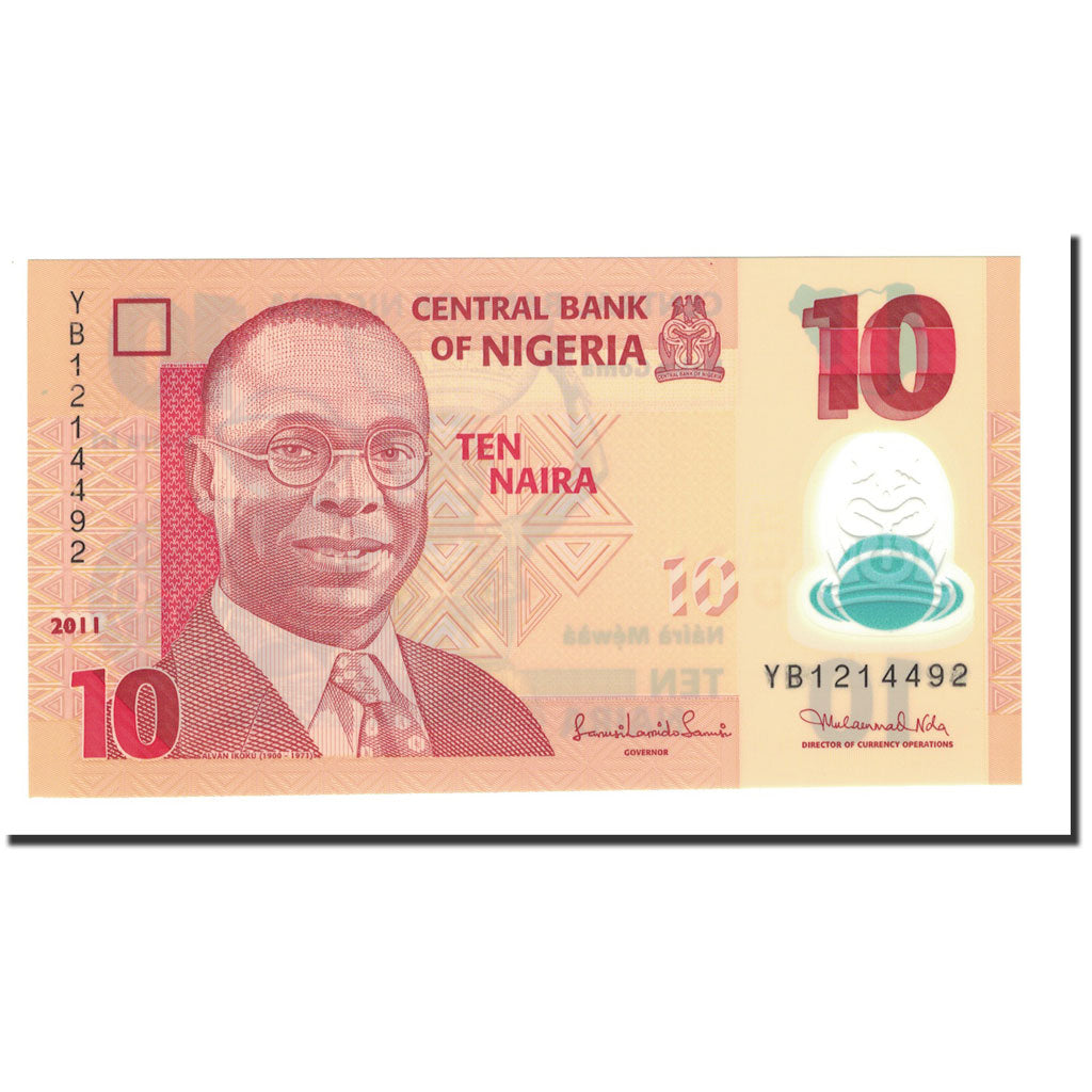 Billete, 10 Naira, 2009, Nigeria, 2011, KM:39c, UNC