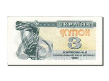 Billete, 3 Karbovantsi, 1991, Ucrania, UNC