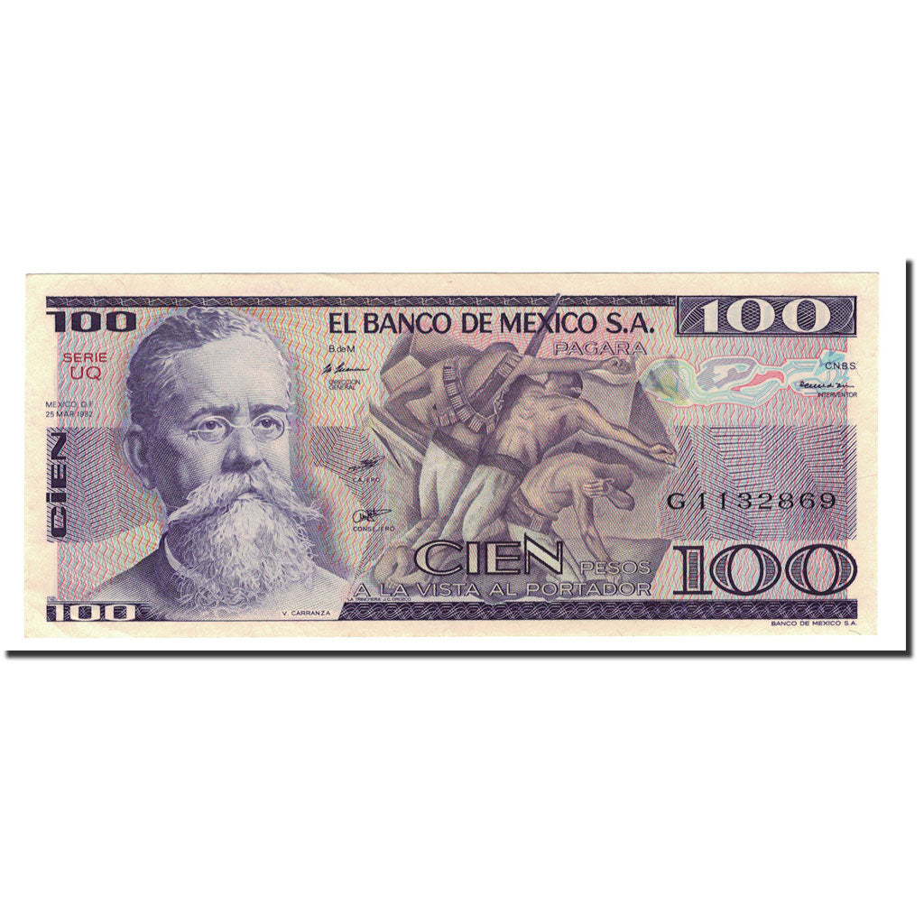 Billete, 100 Pesos, 1981-1982, México, 1982-03-25, KM:74c, SC+