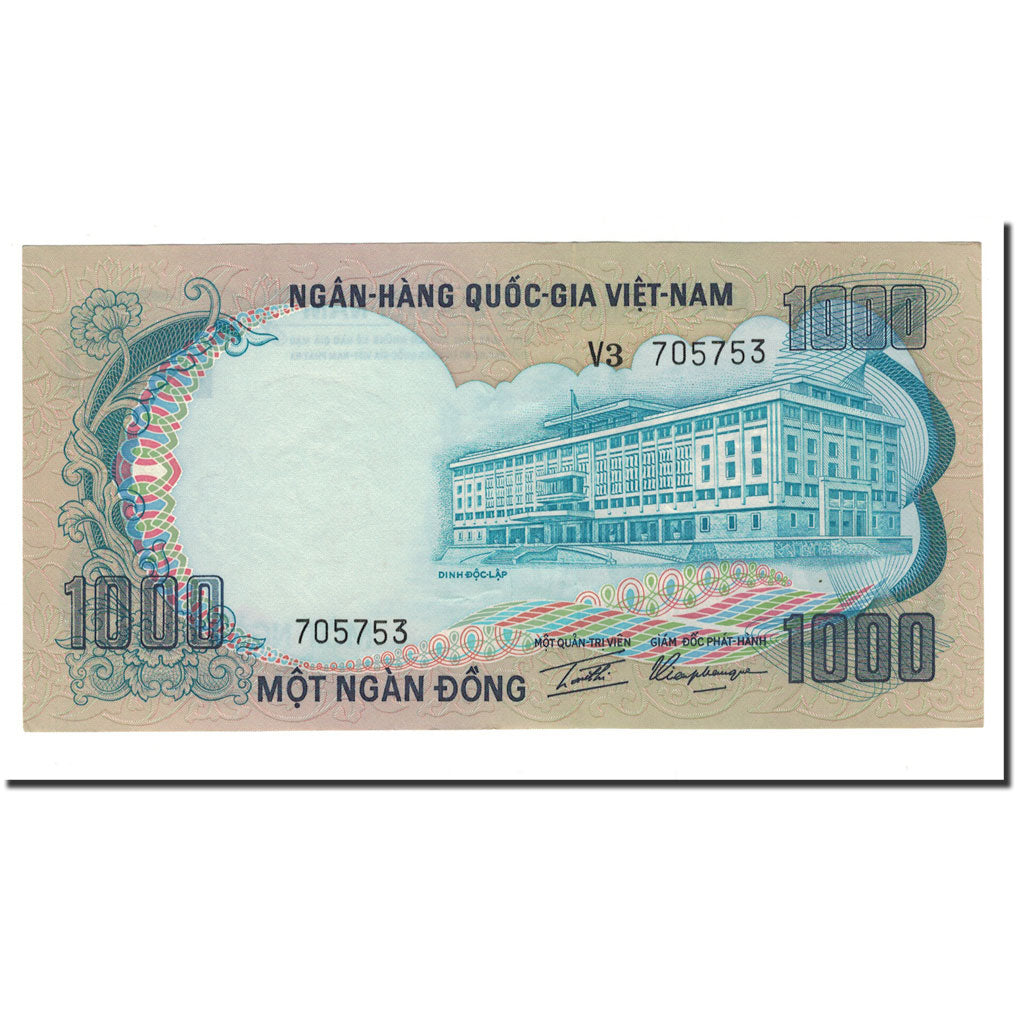 Banknot, Południowy Wiet Nam, 1000 D<ox>ng, 1972, Undated, KM:34a, UNC(64)