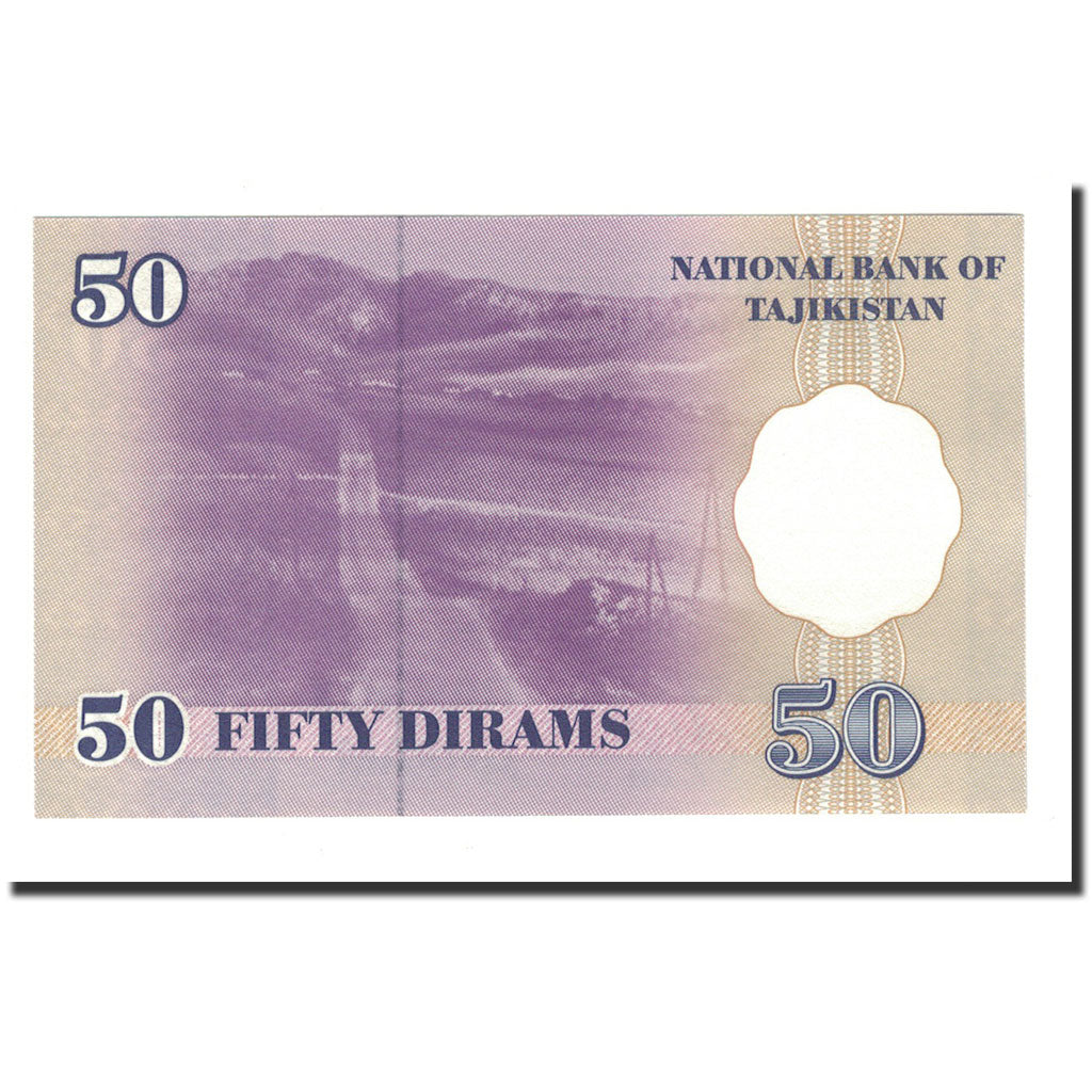 Billet, Tajikistan, 50 Diram, 1999 (2000), KM:13a, NEUF