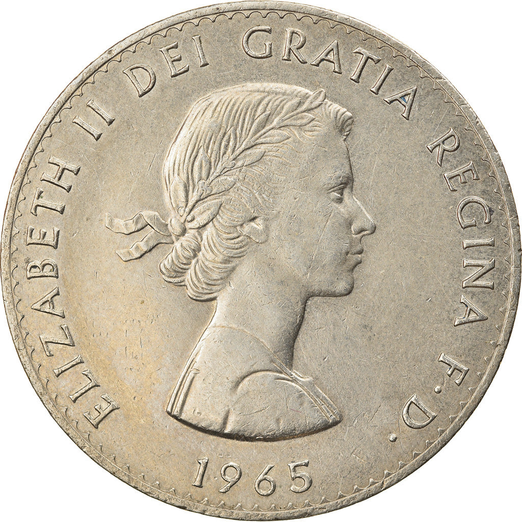 Coin, Great Britain, Elizabeth II, Crown, 1965, AU(50-53), Copper-nickel, KM:910