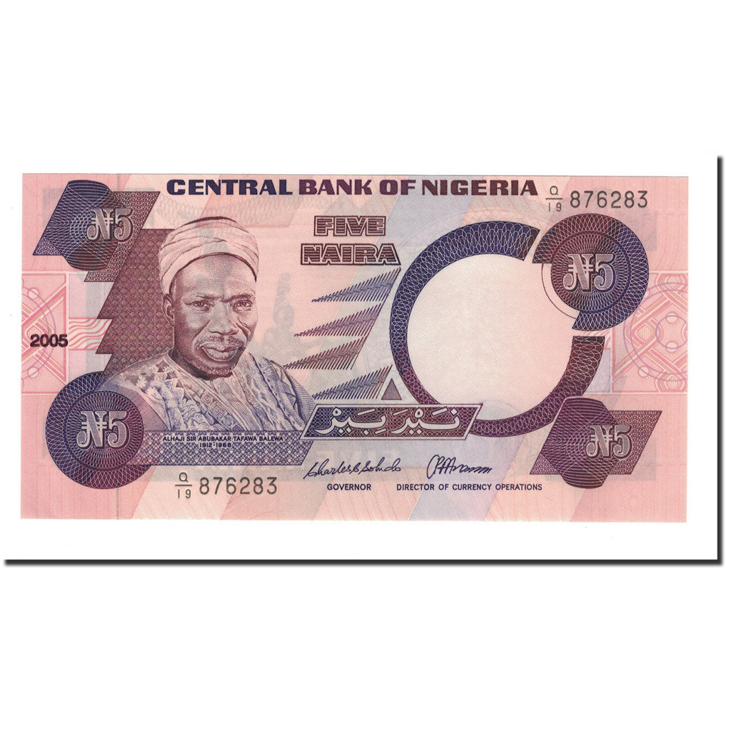 Biljet, Nigeria, 5 Naira, UNDATED (1984), 2001-2005, KM:24b, NIEUW