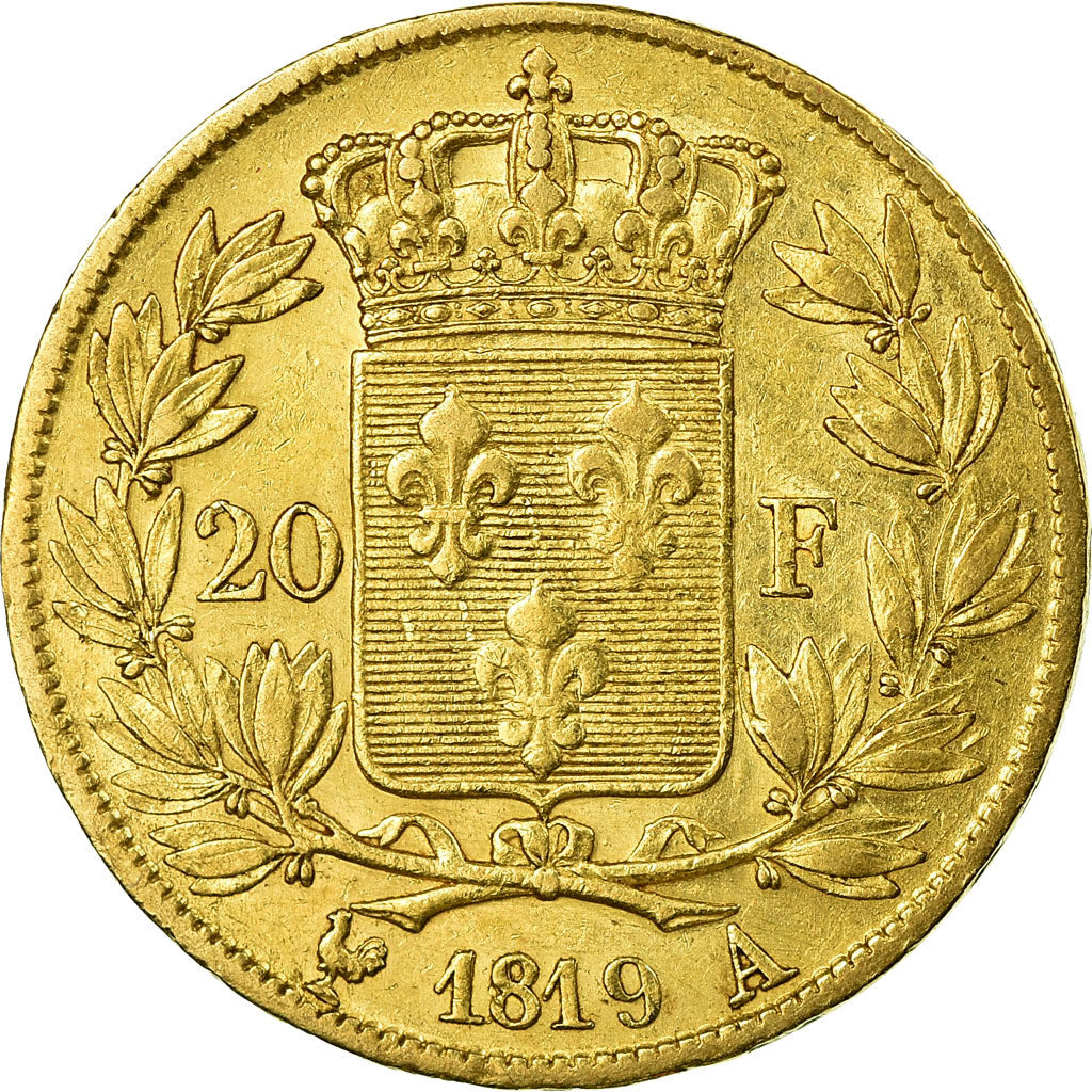 Moneta, Francia, Louis XVIII, Louis XVIII, 20 Francs, 1819, Paris, BB, Oro