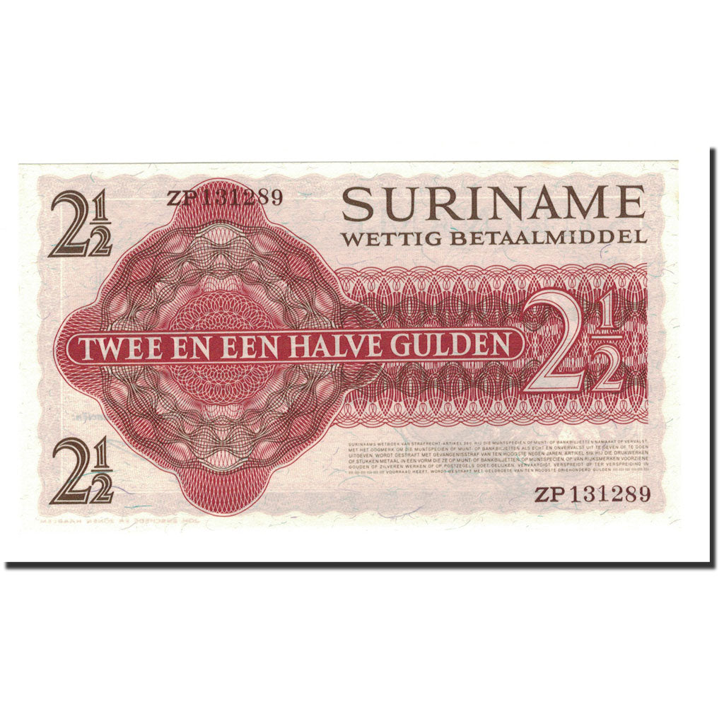 Banknote, Surinam, 2 1/2 Gulden, 1961-1967, 1967-07-02, KM:117b, UNC(65-70)