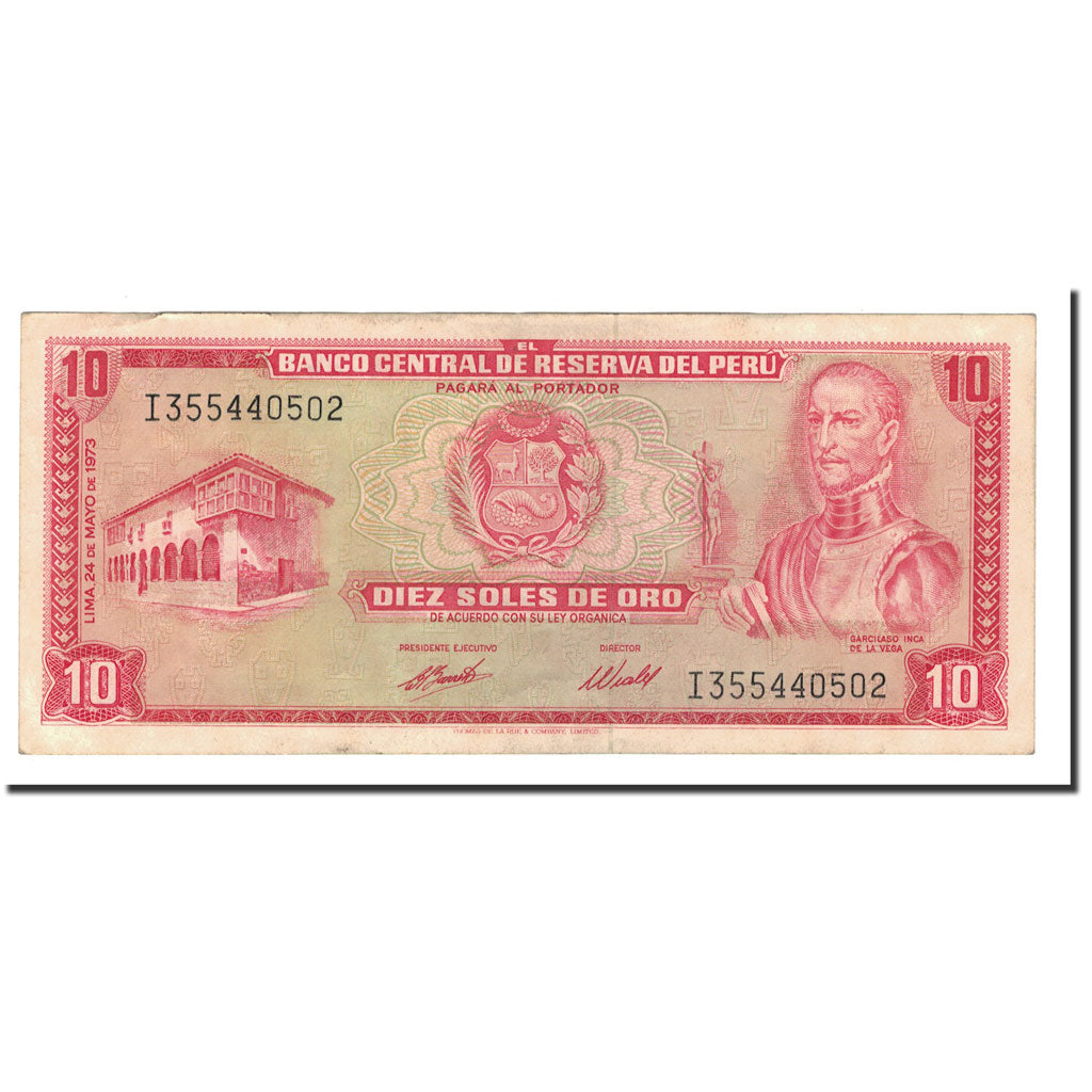 Banknote, Peru, 10 Soles De Oro, 1969-1974, 1973-05-24, KM:100c, EF(40-45)