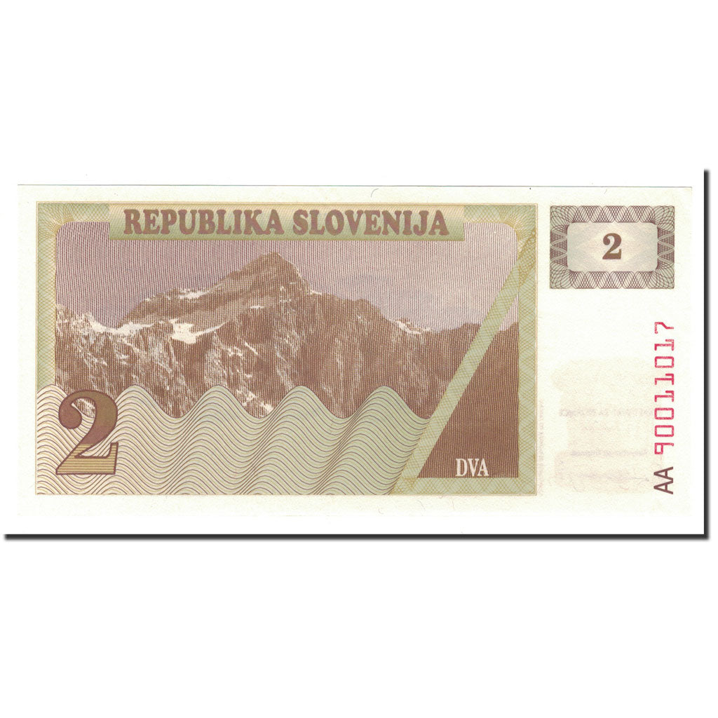 Billete, 2 (Tolarjev), 1990, Eslovenia, KM:2a, SC+