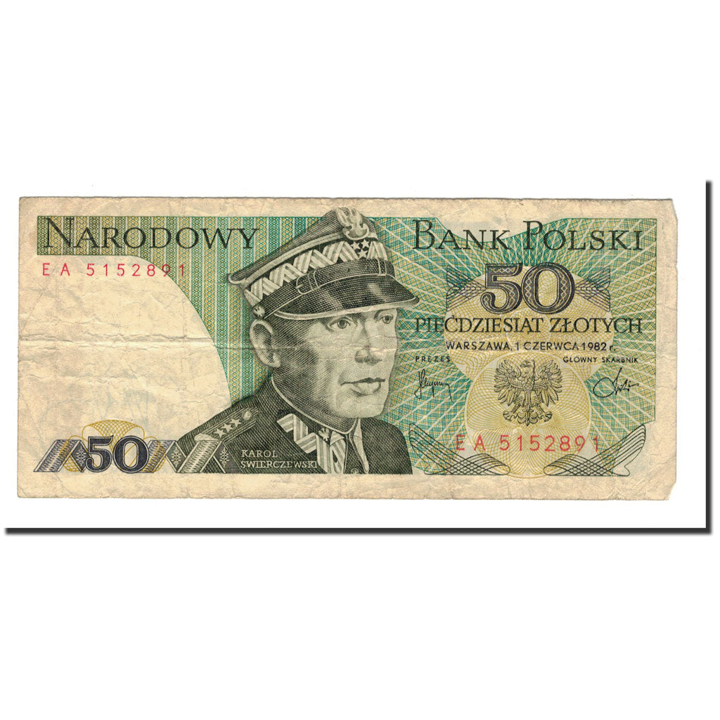 Banknote, Poland, 50 Zlotych, 1975-1988, 1982-06-01, KM:142b, VF(30-35)