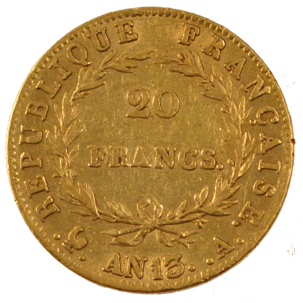 Francia, Napoléon I, 20 Francs, 1805, Paris, BB+, Oro, KM:663.1, Gadoury:1022