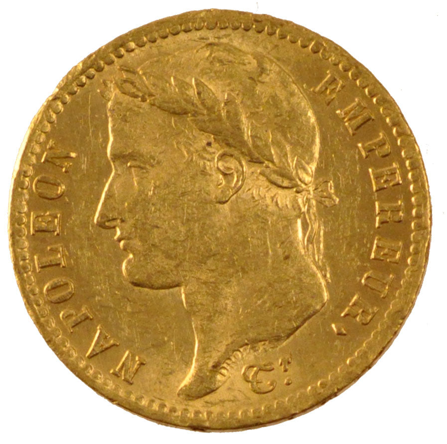 FRANCE, Napoléon I, 20 Francs, 1810, Paris, AU(50-53), Gold, Gadoury #1025, 6.44