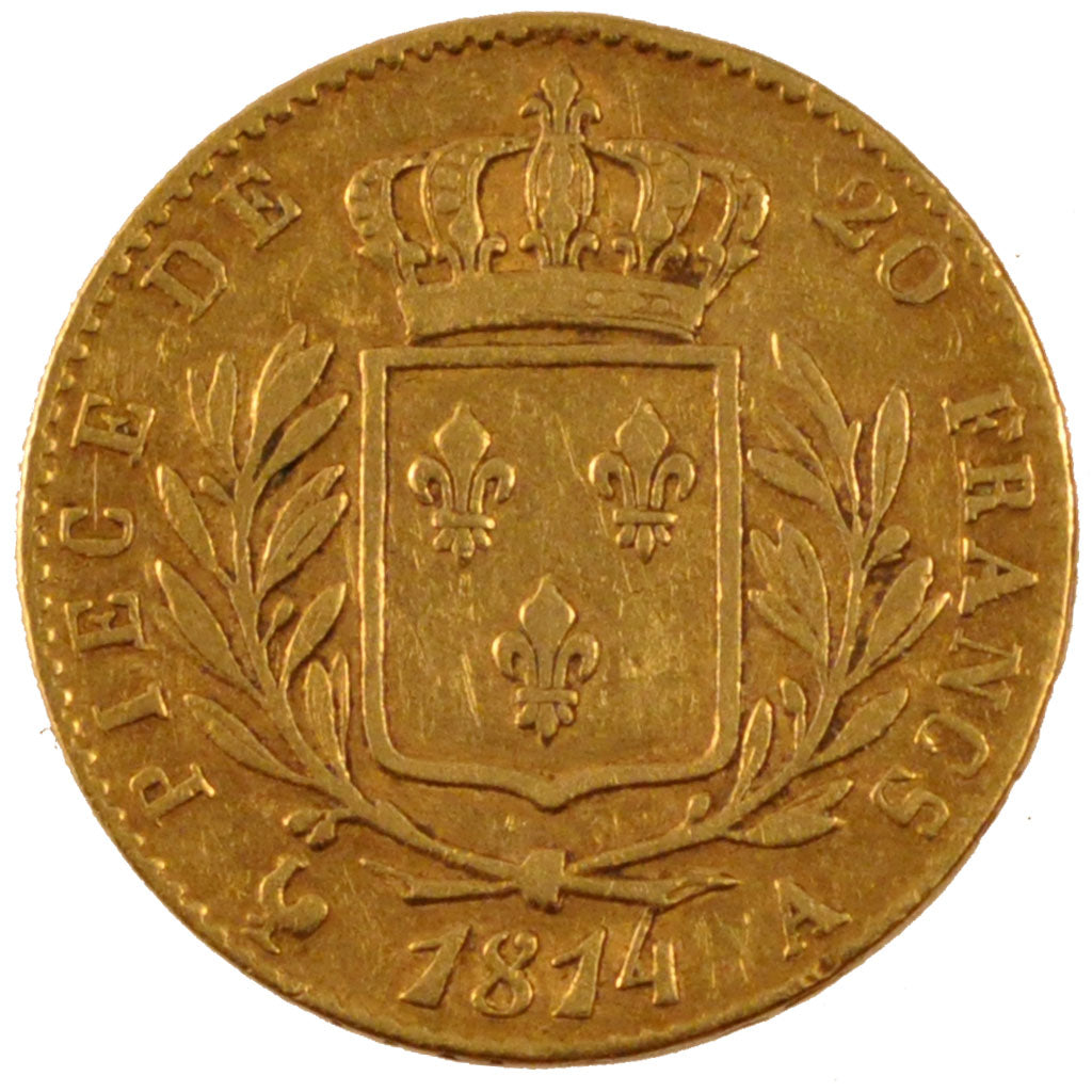 Münze, Frankreich, Louis XVIII, Louis XVIII, 20 Francs, 1814, Paris, SS, Gold