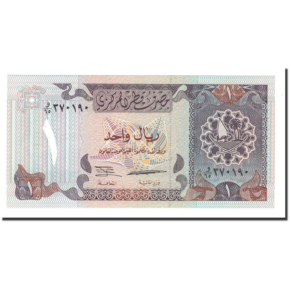 Geldschein, Qatar, 1 Riyal, 1985, KM:13b, UNZ