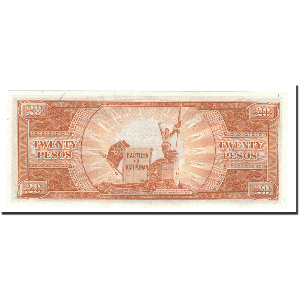 Banknote, Philippines, 20 Pesos, 1949, KM:137d, UNC(65-70)