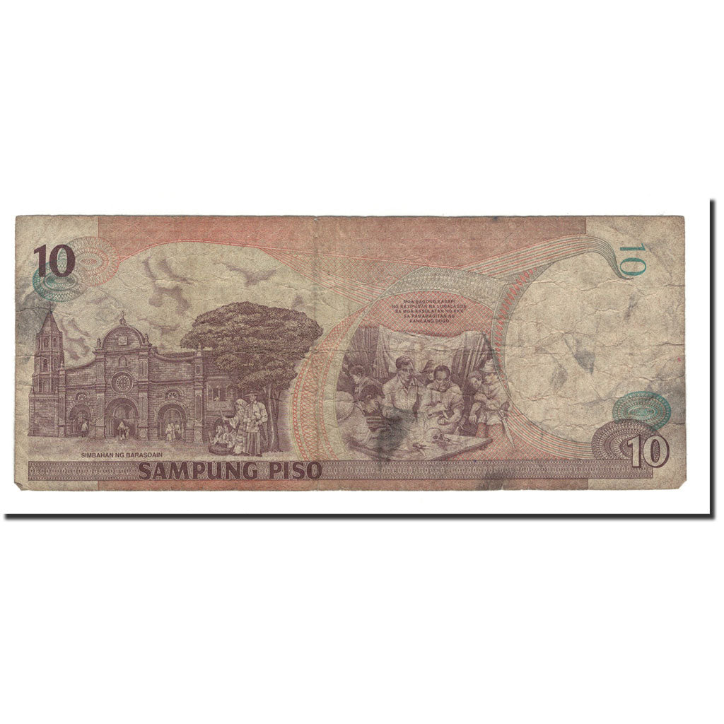 Banknote, Philippines, 10 Piso, 1997, 2001, KM:187i, F(12-15)
