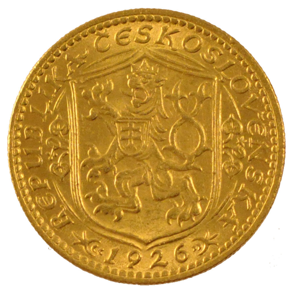 Czechoslovakia, Ducat, 1926, KM #8, MS(60-62), Gold, 3.49