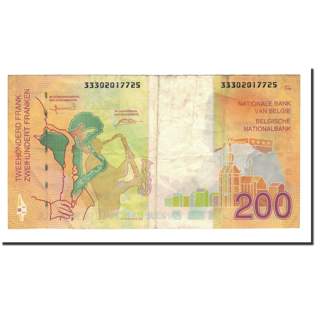 Banknote, Belgium, 200 Francs, 1995, Undated (1995), KM:148, VF(30-35)