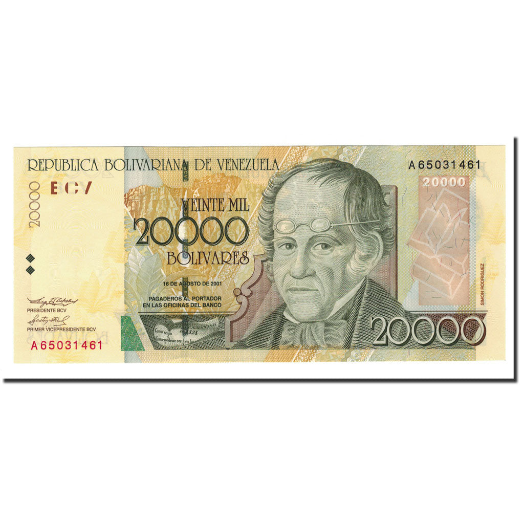 Banknote, Venezuela, 20,000 Bolívares, 2001-2006, 2001-08-16, KM:86a
