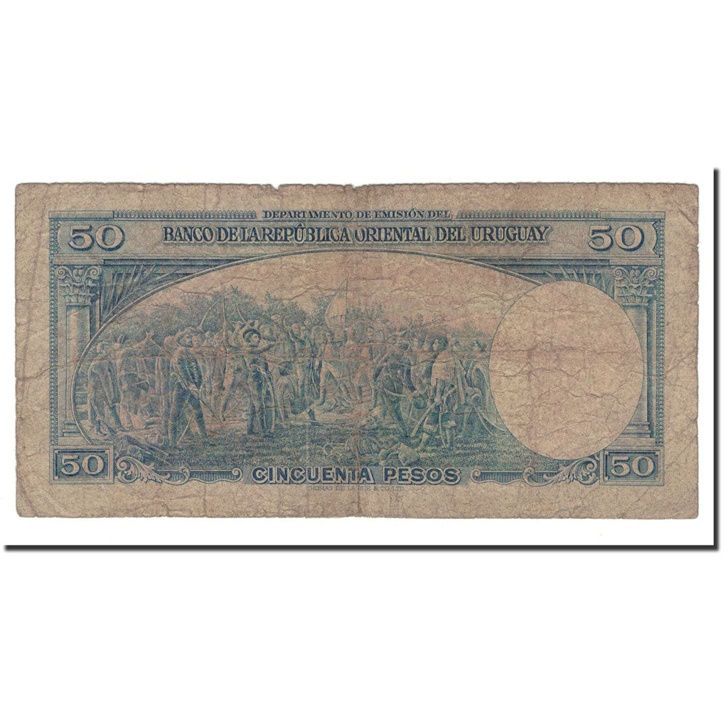 Banknote, Uruguay, 50 Pesos, 1967, 1967, KM:42Aa, VG(8-10)