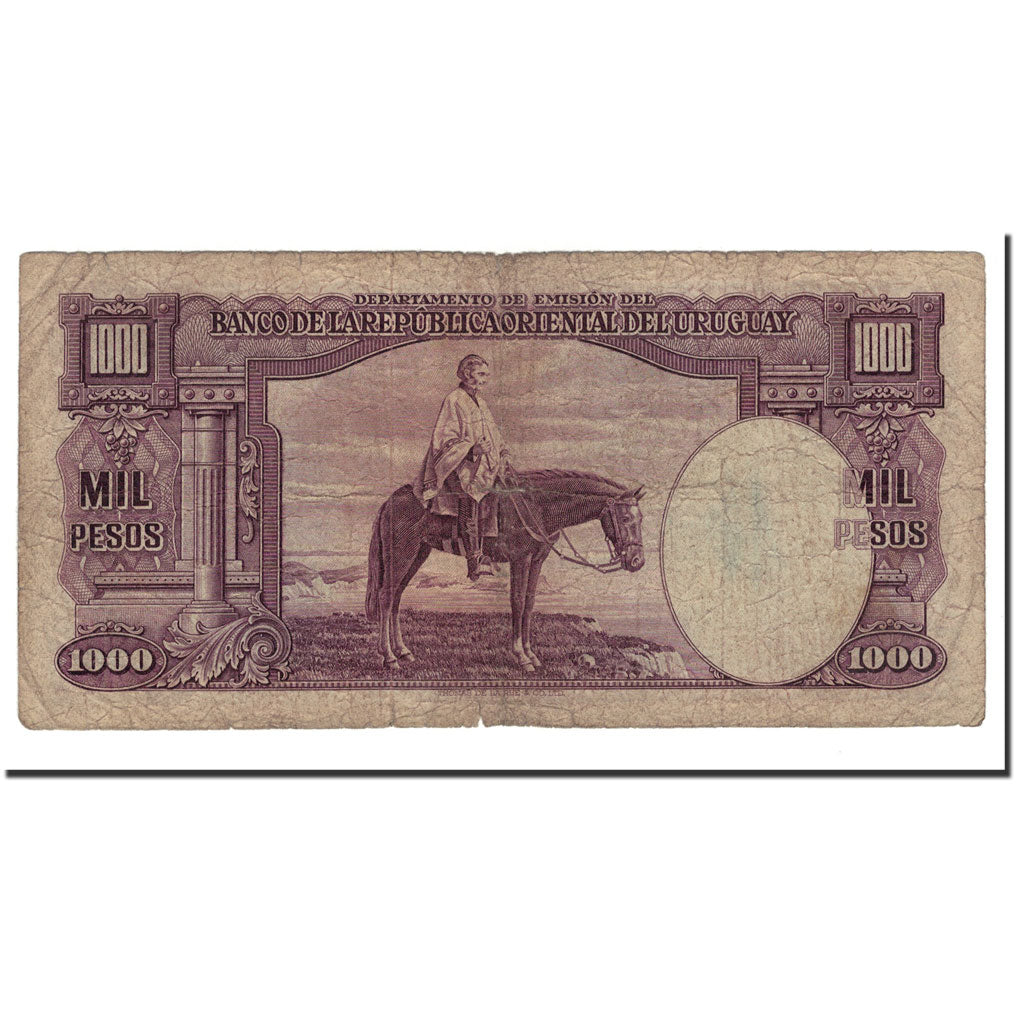 Banknote, Uruguay, 1000 Pesos, L.1939, KM:45, VG(8-10)