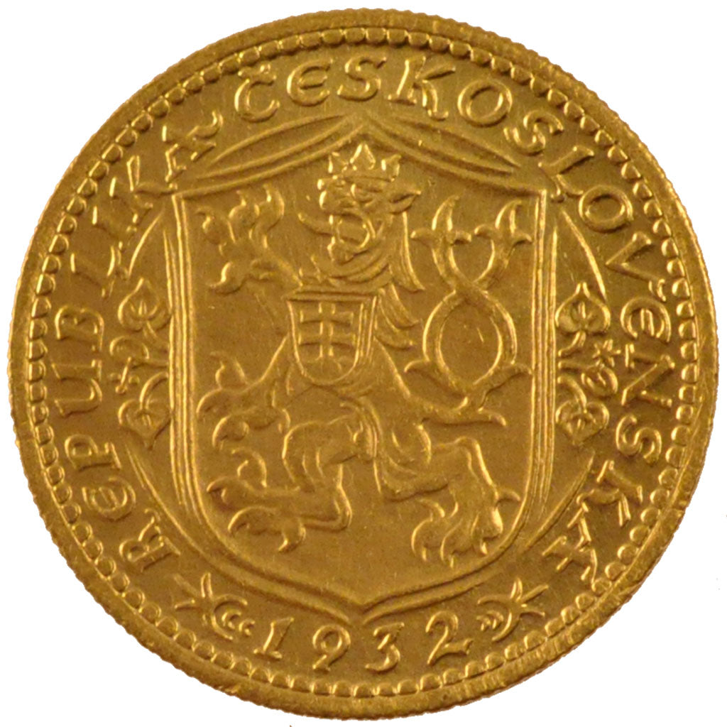 Czechoslovakia, Ducat, 1932, MS(60-62), Gold, 3.49