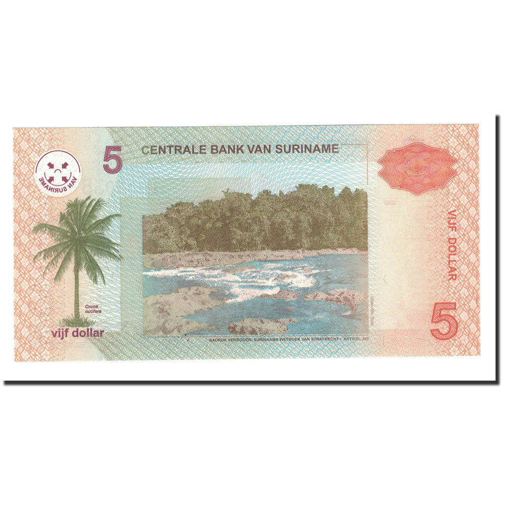 Banknote, Surinam, 5 Dollars, 2004, 2004-01-01, KM:157a, UNC(65-70)