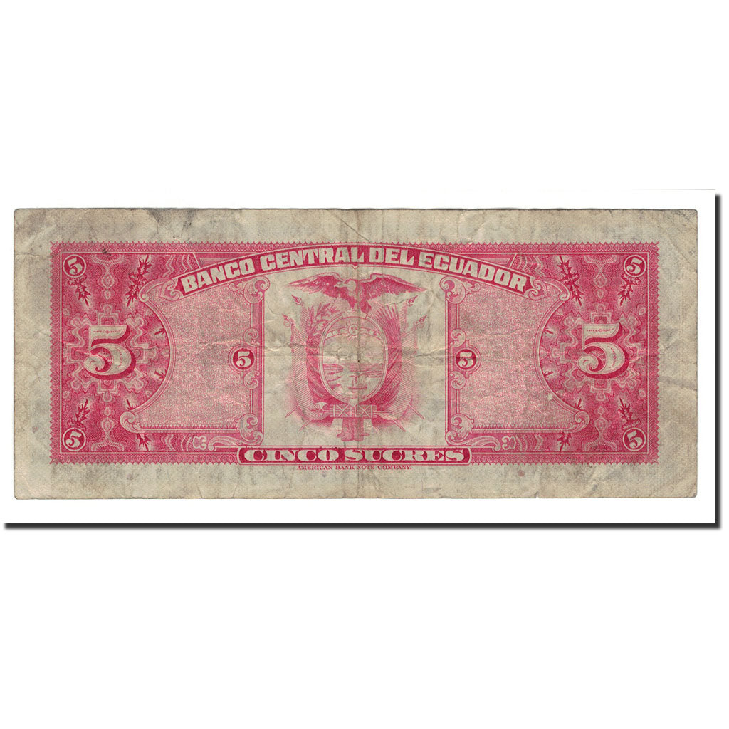Banknote, Ecuador, 5 Sucres, 1975-83, 1983-04-20, KM:108b, UNC(65-70)