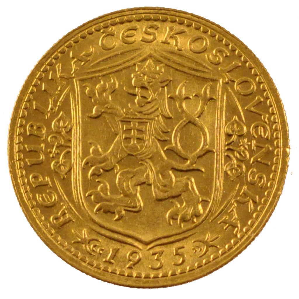 Czechoslovakia, Ducat, 1935, KM #8, MS(60-62), Gold, 3.48