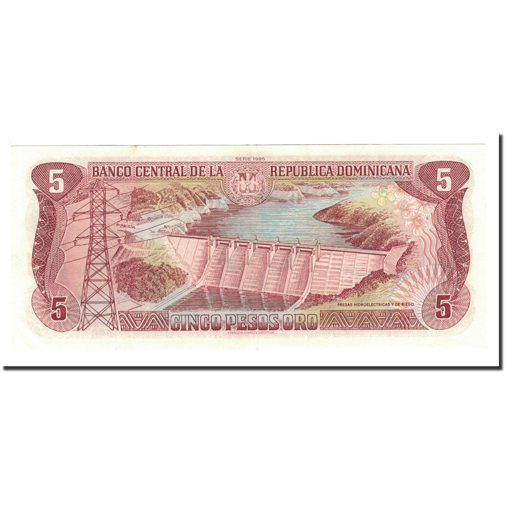 Banknote, Dominican Republic, 5 Pesos Oro, 1990, KM:131, UNC(65-70)