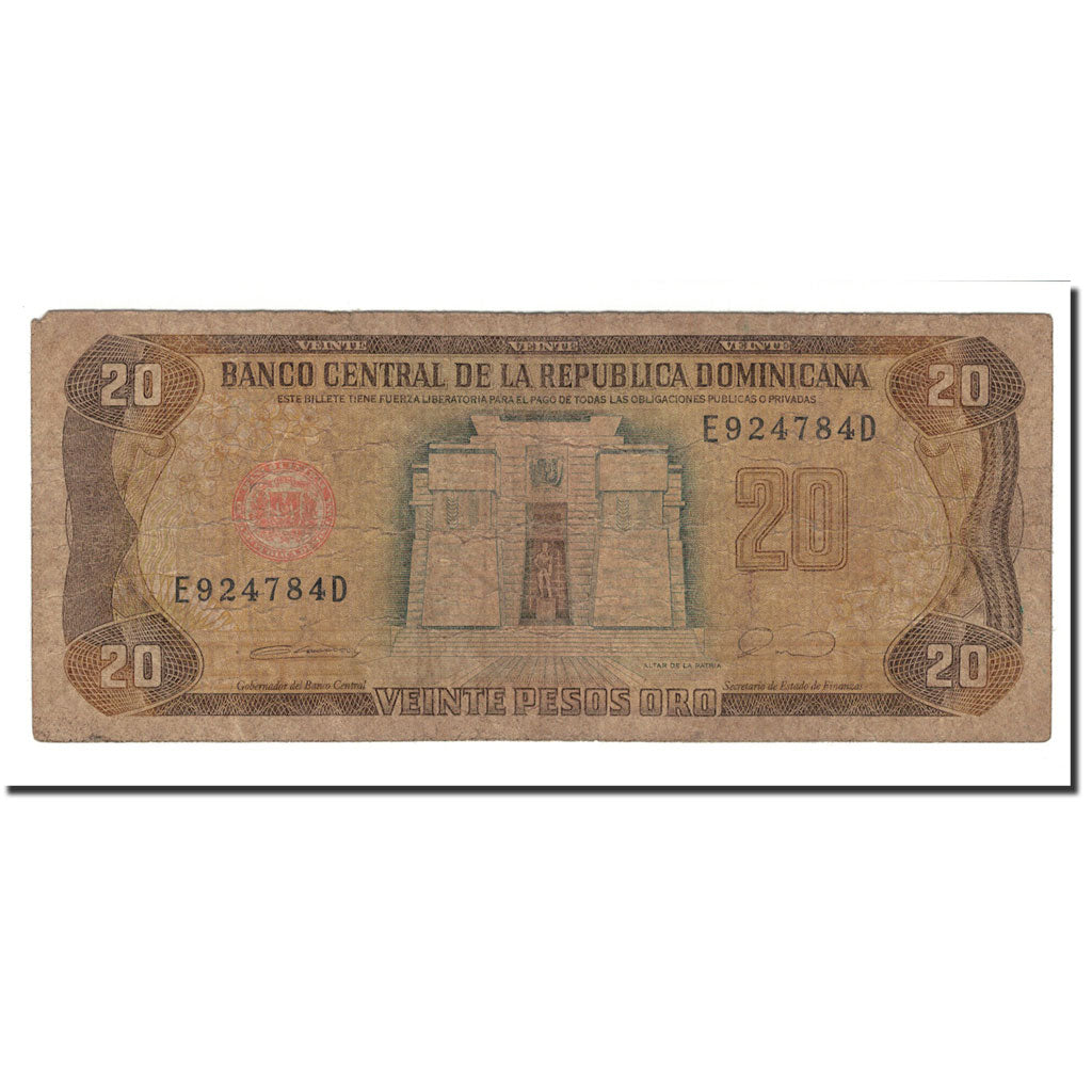 Banknote, Dominican Republic, 20 Pesos Oro, 1990, KM:133, VG(8-10)