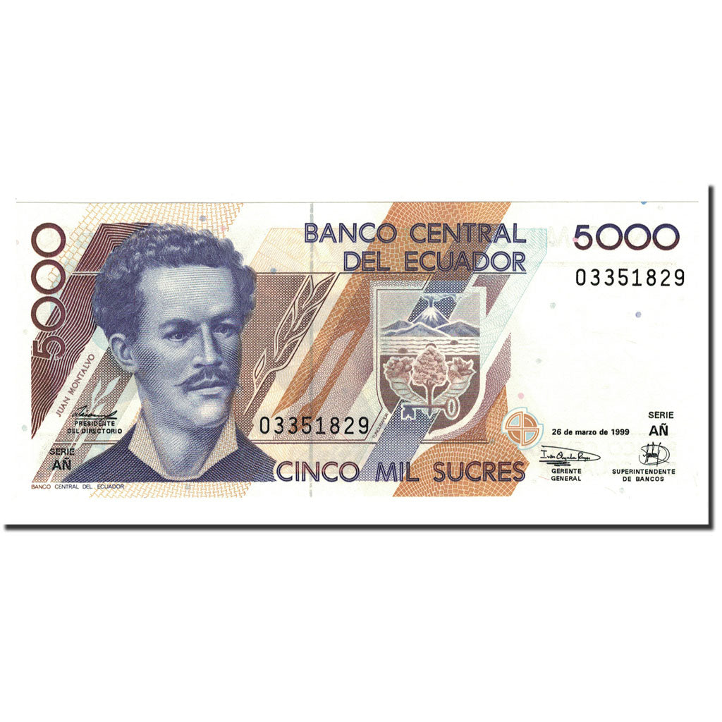 Banknote, Ecuador, 5000 Sucres, 1991-99, 1999-03-26, KM:128c, UNC(65-70)