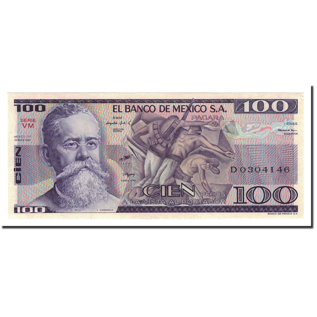 Billet, Mexique, 100 Pesos, 1981-1982, 1982-03-25, KM:74c, NEUF