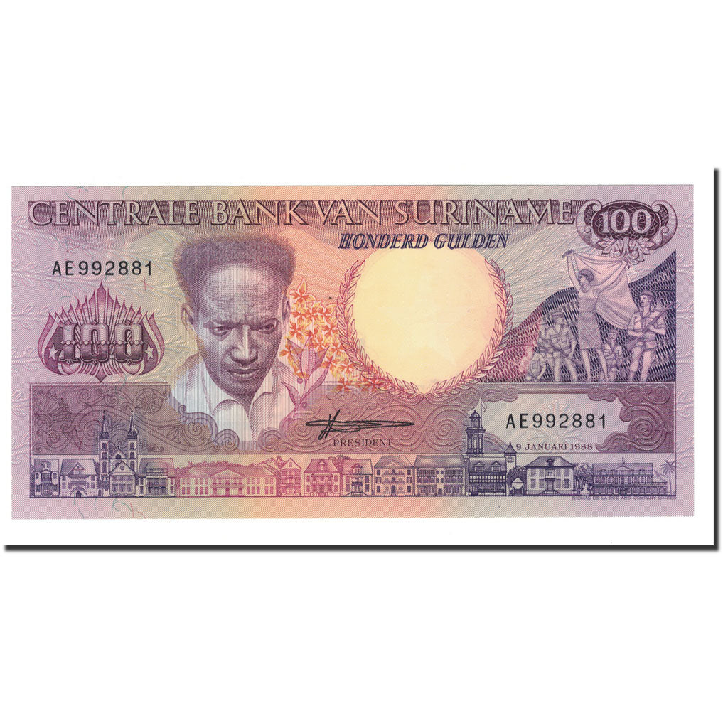 Banknote, Surinam, 100 Gulden, 1988, 1988-01-09, KM:133a, UNC(65-70)