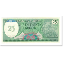Biljet, Suriname, 25 Gulden, 1982-1985, 1985-11-01, KM:127b, NIEUW