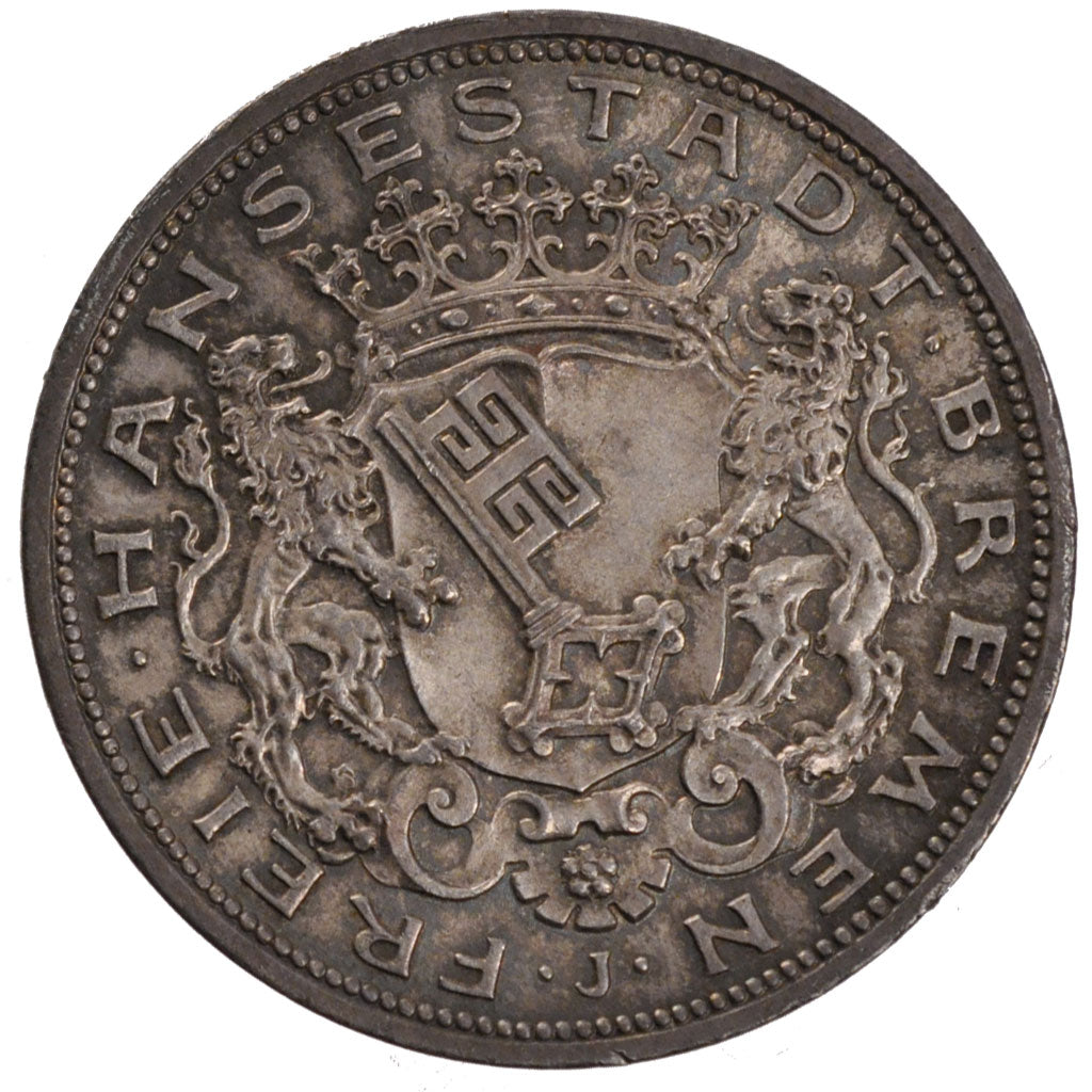 GERMAN STATES, 5 Mark, 1906, Hambourg, KM #251, graded, PCGS, , Silver, 38,...