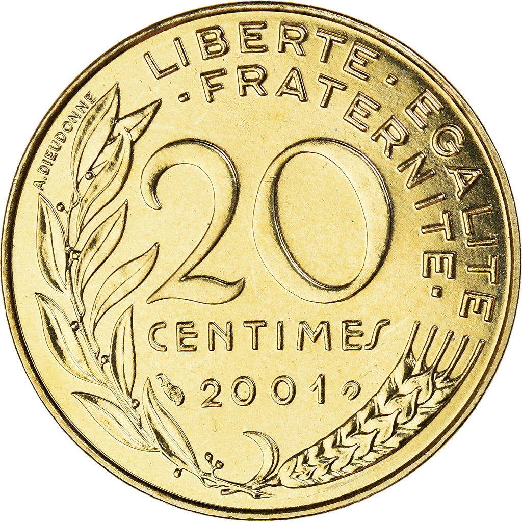 Coin, France, Marianne, 20 Centimes, 2001, Paris, BU, MS(65-70)