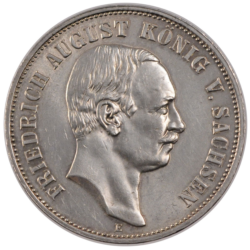 GERMAN STATES, 5 Mark, 1914, Muldenhutten, KM #1266, AU(55-58), Silver, 38,...