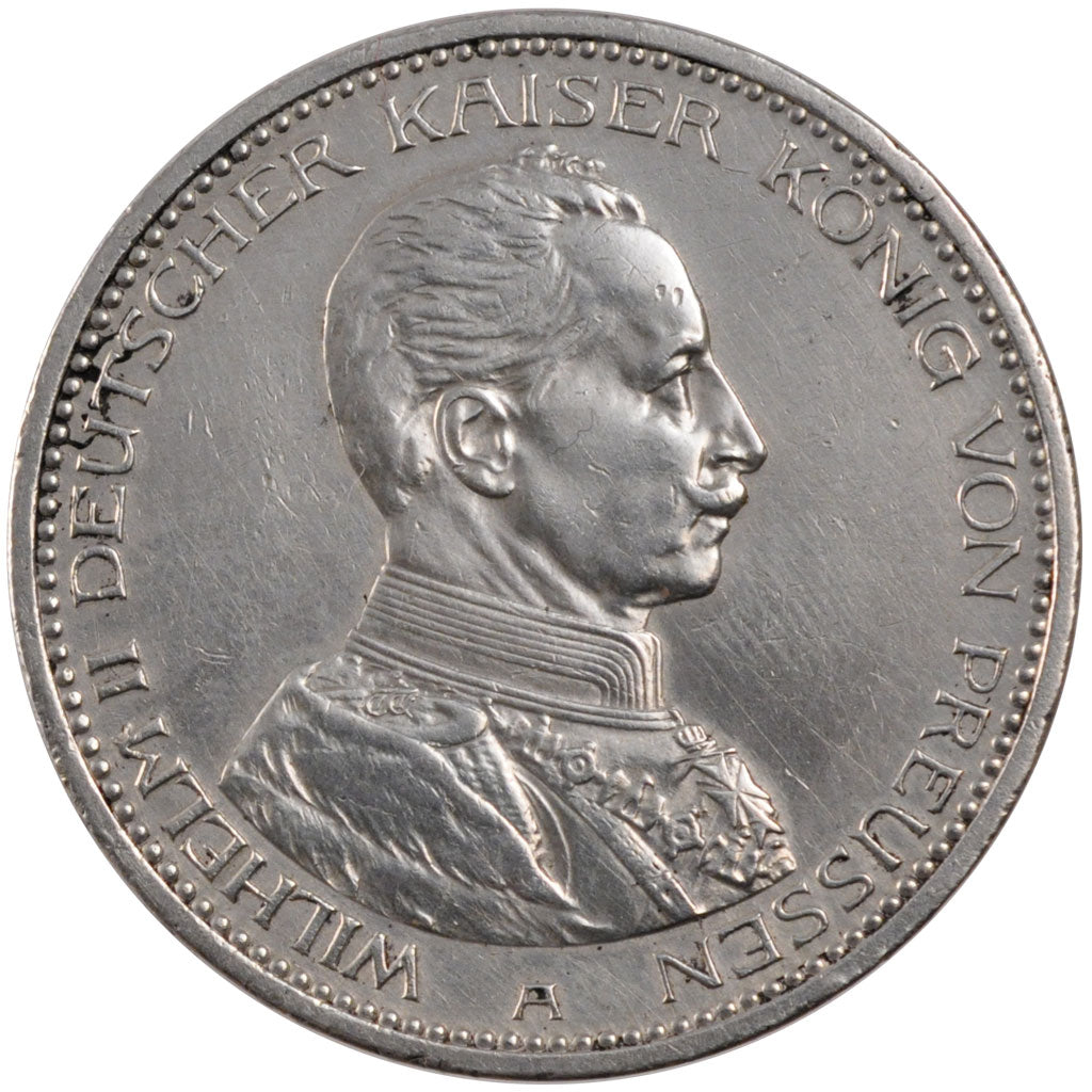 Stati tedeschi, PRUSSIA, Wilhelm II, 5 Mark, 1913, Berlin, BB, Argento, KM:536