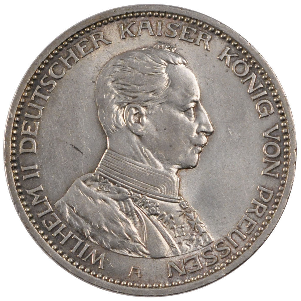 GERMAN STATES, 3 Mark, 1914, Berlin, KM #538, AU(55-58), Silver, 33, 16.66