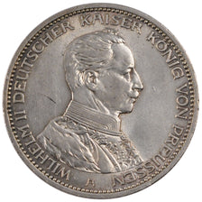 GERMAN STATES, 3 Mark, 1914, Berlin, KM #538, AU(55-58), Silver, 33, 16.66