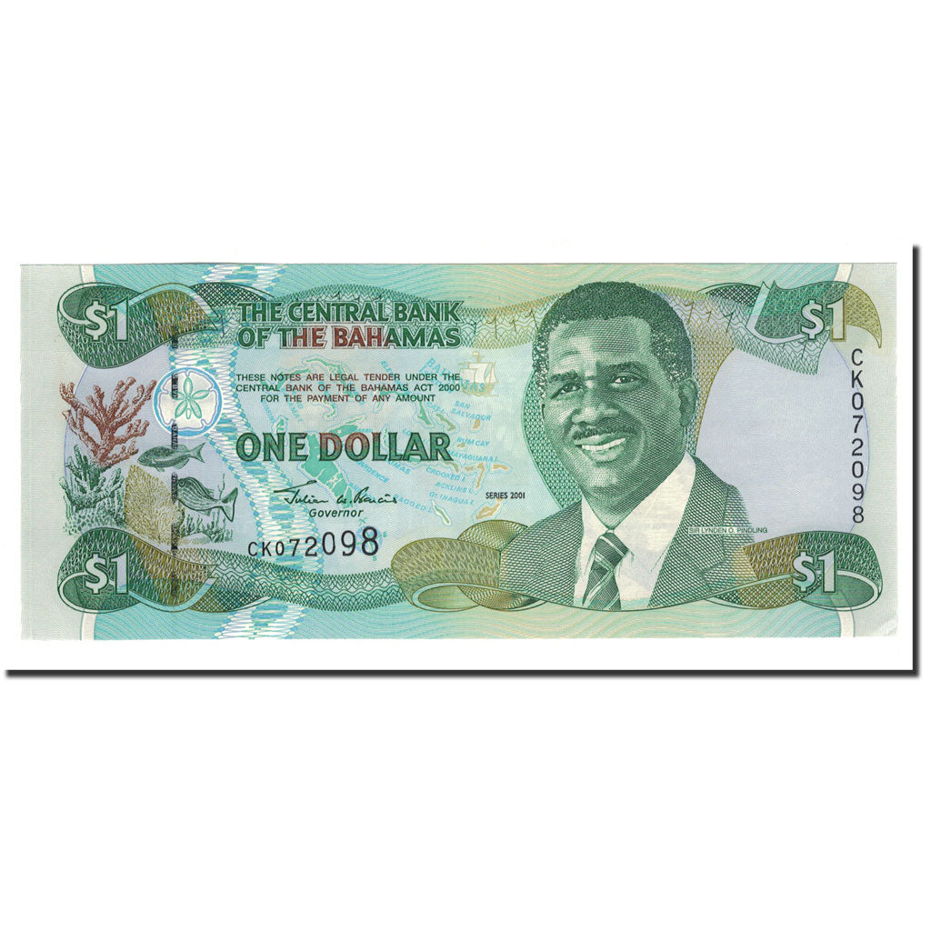 Geldschein, Bahamas, 1 Dollar, 2001, KM:69, UNZ