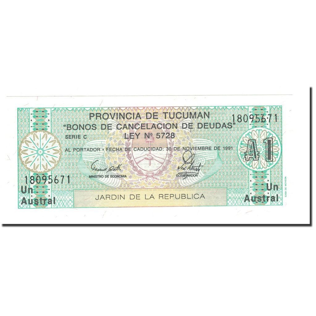 Banknote, Argentina, 1 Austral, KM:S2711a, UNC(65-70)