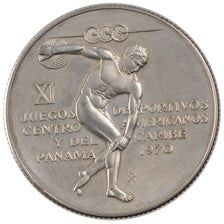 Moneda, Panamá, 5 Balboas, 1970, U.S. Mint, EBC+, Plata, KM:28