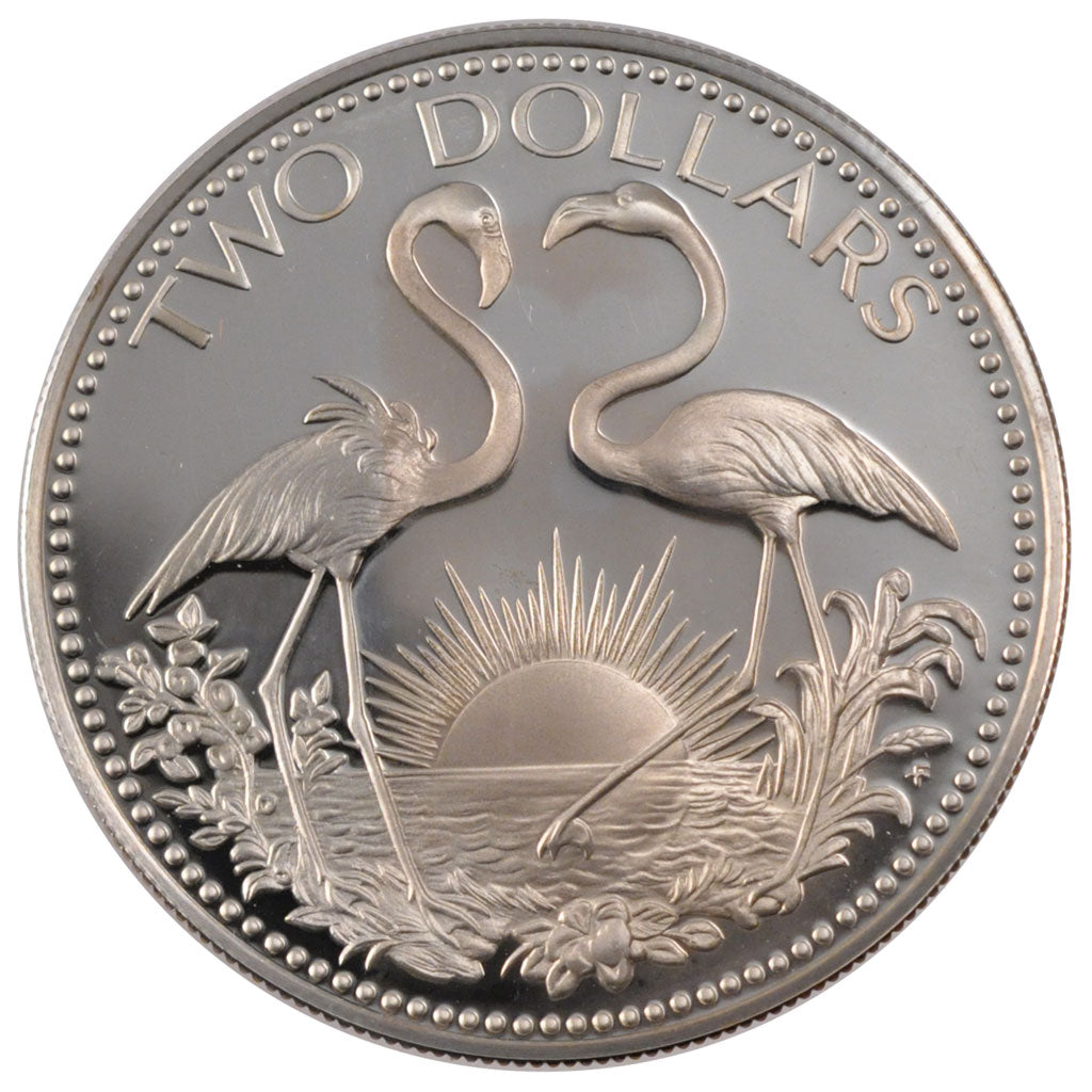 BAHAMAS, 2 Dollars, 1975, Franklin Mint, KM #66a, MS(65-70), Silver, 40, 29.80