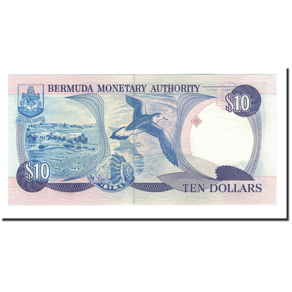 Geldschein, Bermuda, 10 Dollars, 1989, 1989-02-20, KM:42b, UNZ
